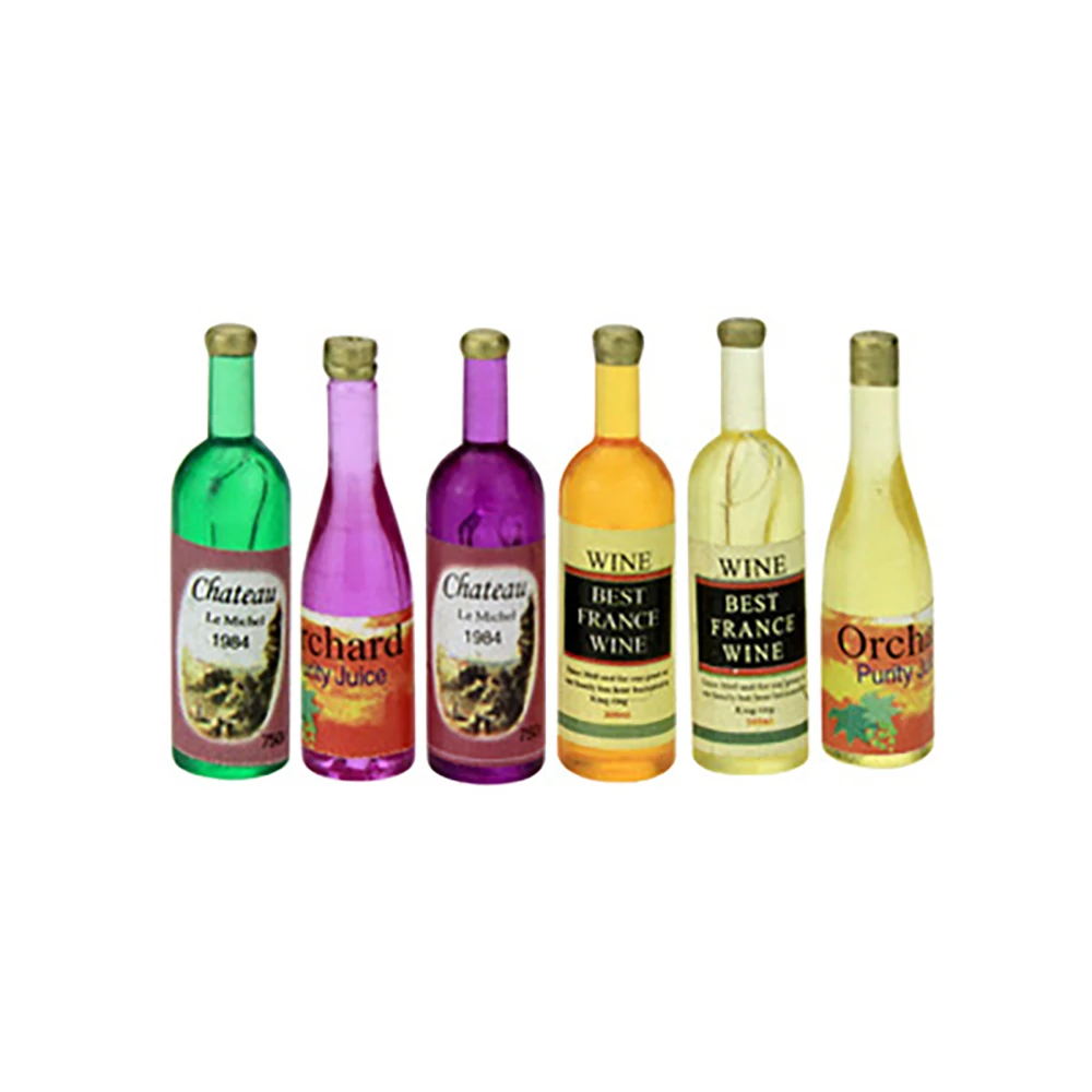Resin Art Bottle - 6Pcs 1/12 Dollhouse Miniature Mini Resin