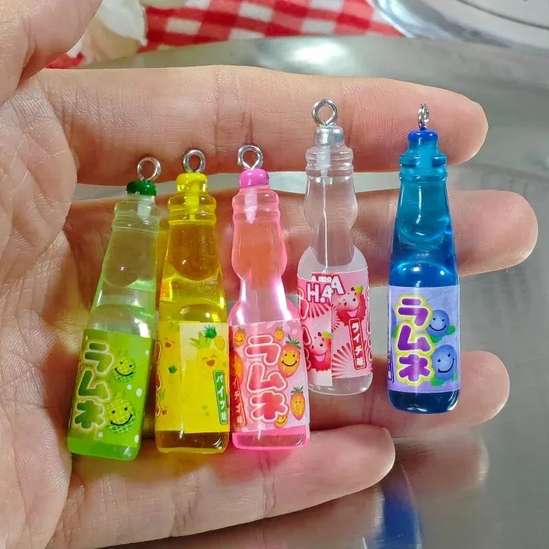 Resin Art Bottle - 10Pcs Tiny Soda Bottle Resin Charms
