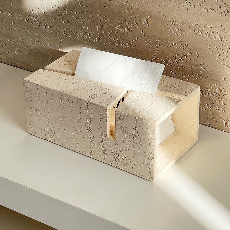 Resin Art Aesthetic - Luxury Geometric Stone Tissue Box Zen