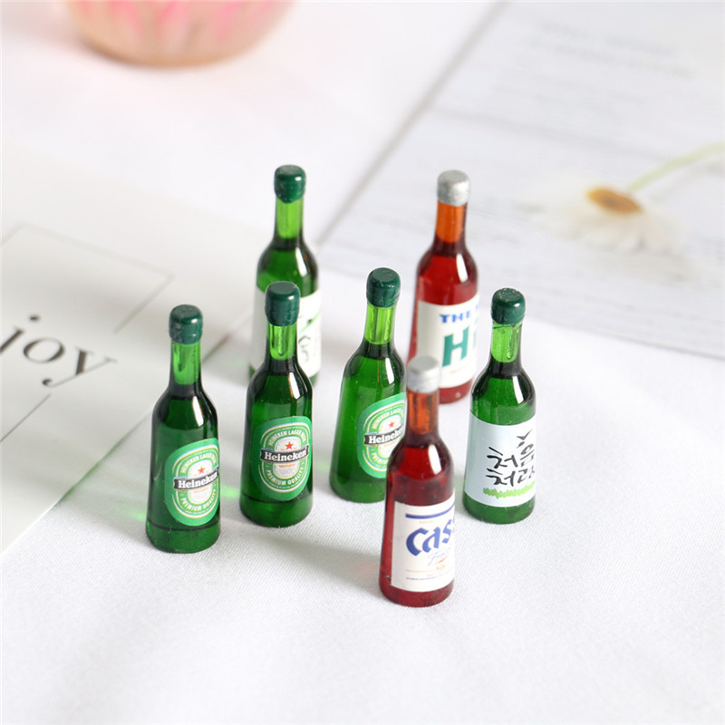 Resin Art Bottle - 5pcs Dollhouse Mini Beer Bottle Miniature