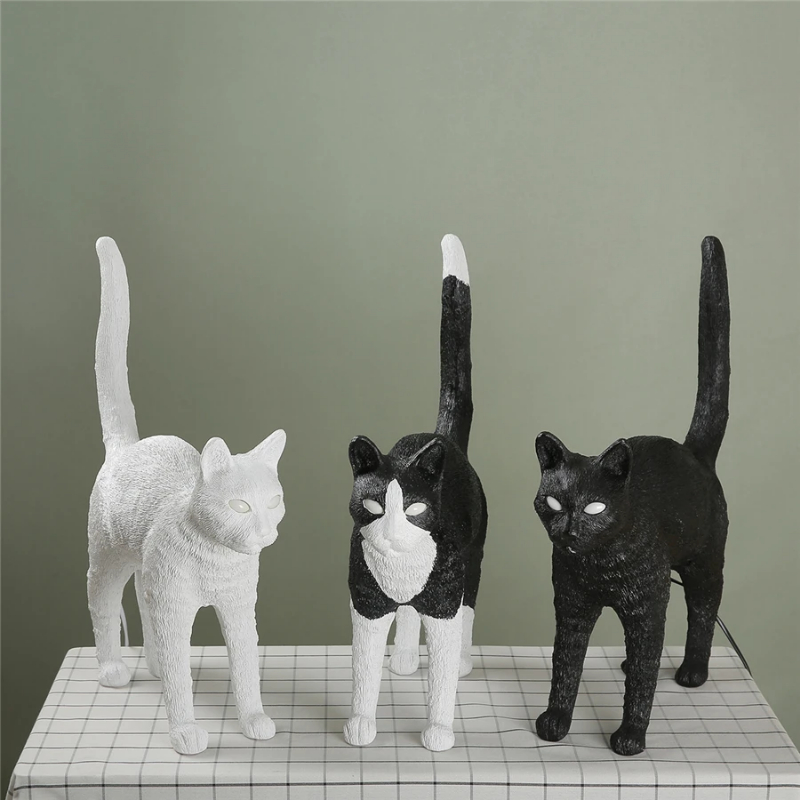 Resin Art On Floor - Nordic cat Table Lamp Resin animal