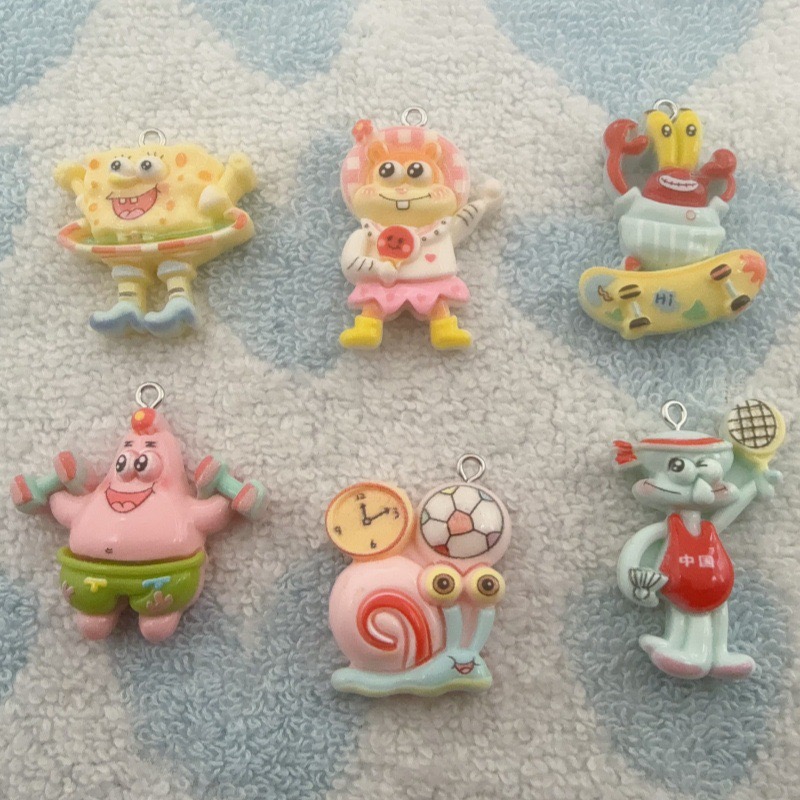 Resin Art Pendant - 10pcs cartoon resin pendant, DIY jewelry