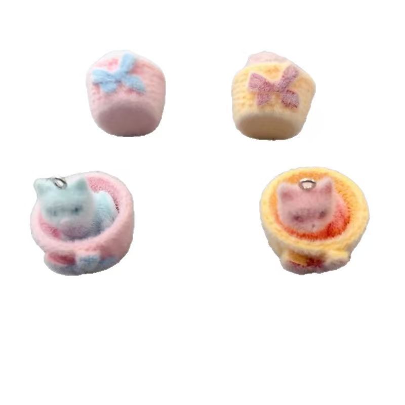 4pcs 3D plush resin cat pendan - огляд і ціна Resin Art Pendant