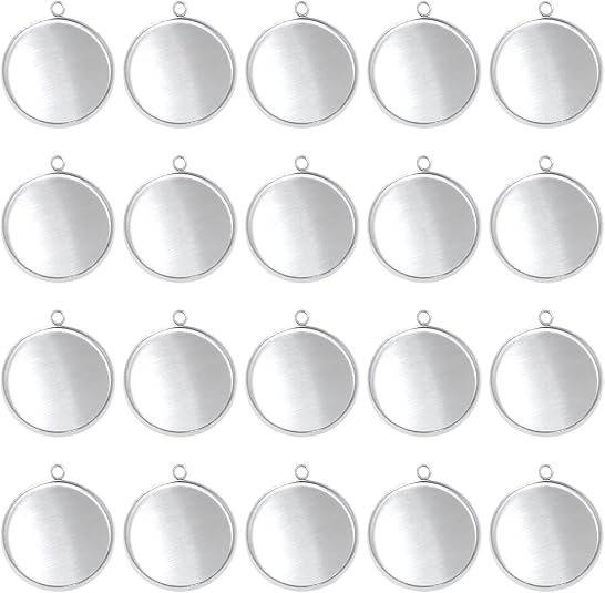 20 Pieces Stainless Steel Roun - огляд і ціна Resin Art Pendant