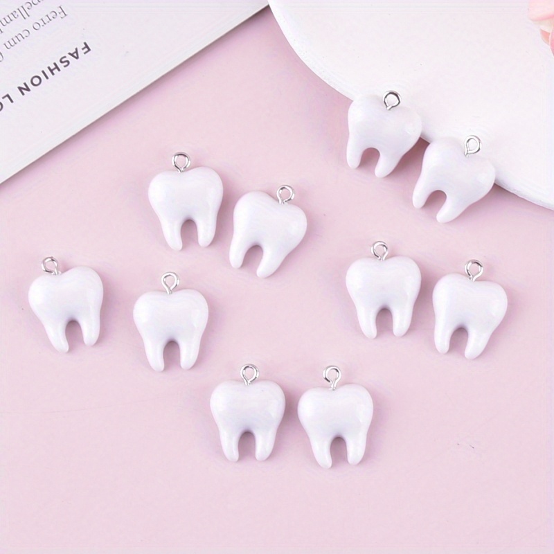 10Pcs Fun Tooth Resin Charms C - огляд і ціна Resin Art Pendant