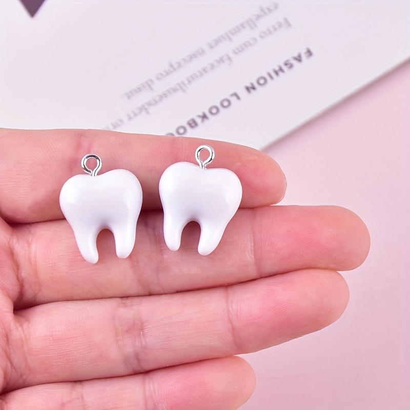 10Pcs Fun Tooth Resin Charms C - огляд і ціна Resin Art Pendant