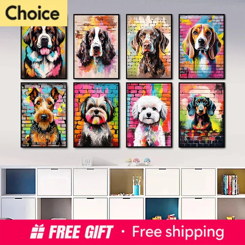Cute Pet Dogs Graffiti Poster  - огляд і ціна Resin Art Aesthetic