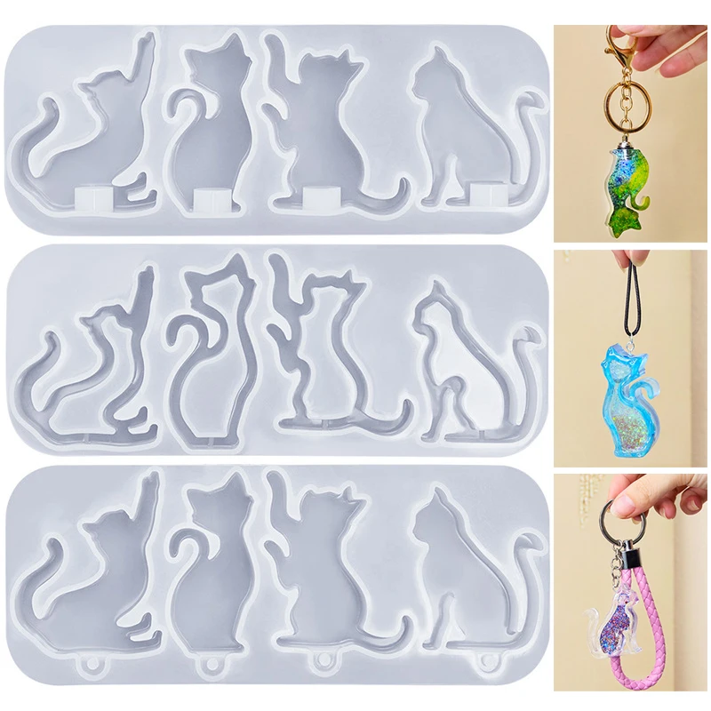 DIY Cat Shape Keychain Pendant - огляд і ціна Resin Art Stone