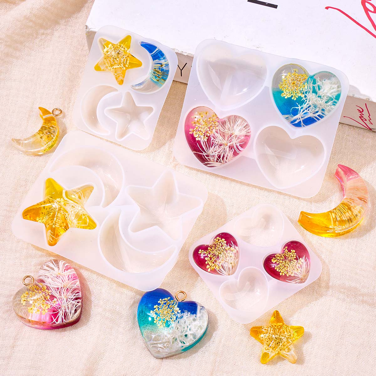 Heart Star Moon Pendant Silico - огляд і ціна Resin Art Liquid