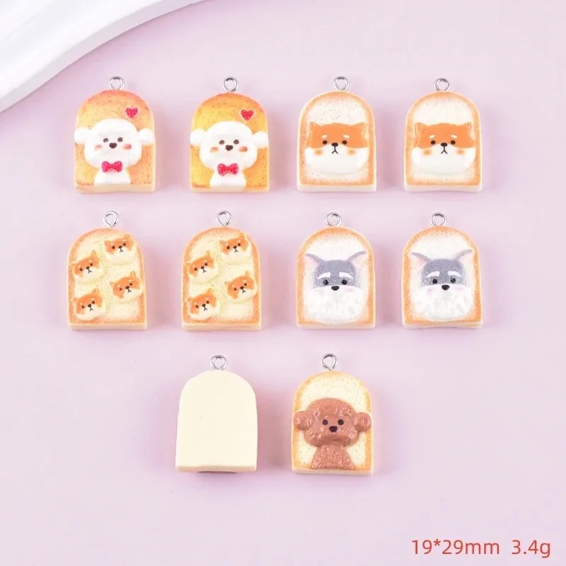 10Pcs Cute Toast Dog Resin Pen - огляд і ціна Resin Art Pendant