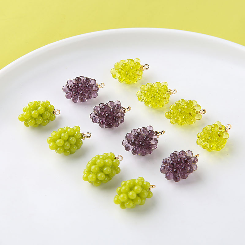 6pcs Cute Little Grapes Resin  - огляд і ціна Resin Art Pendant