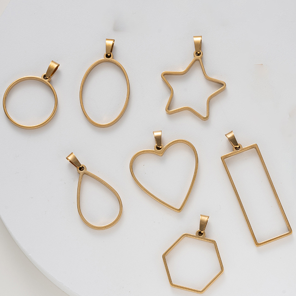 5pcs Stainless Steel Open Back - огляд і ціна Resin Art Pendant