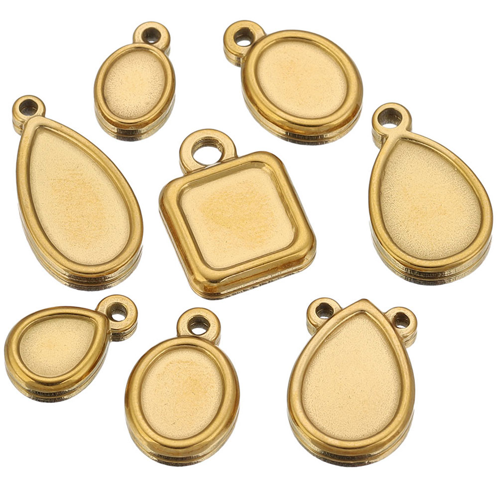 5pcs Stainless Steel Square Dr - огляд і ціна Resin Art Pendant