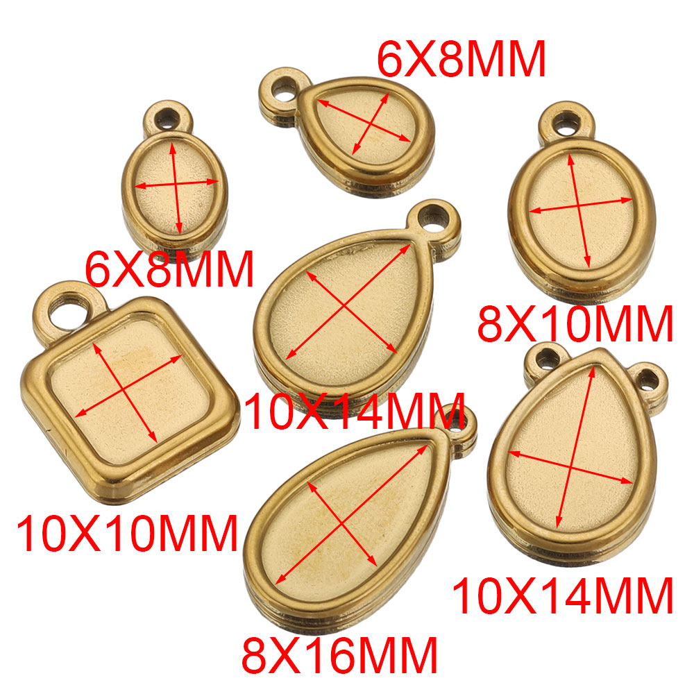 5pcs Stainless Steel Square Dr - огляд і ціна Resin Art Pendant