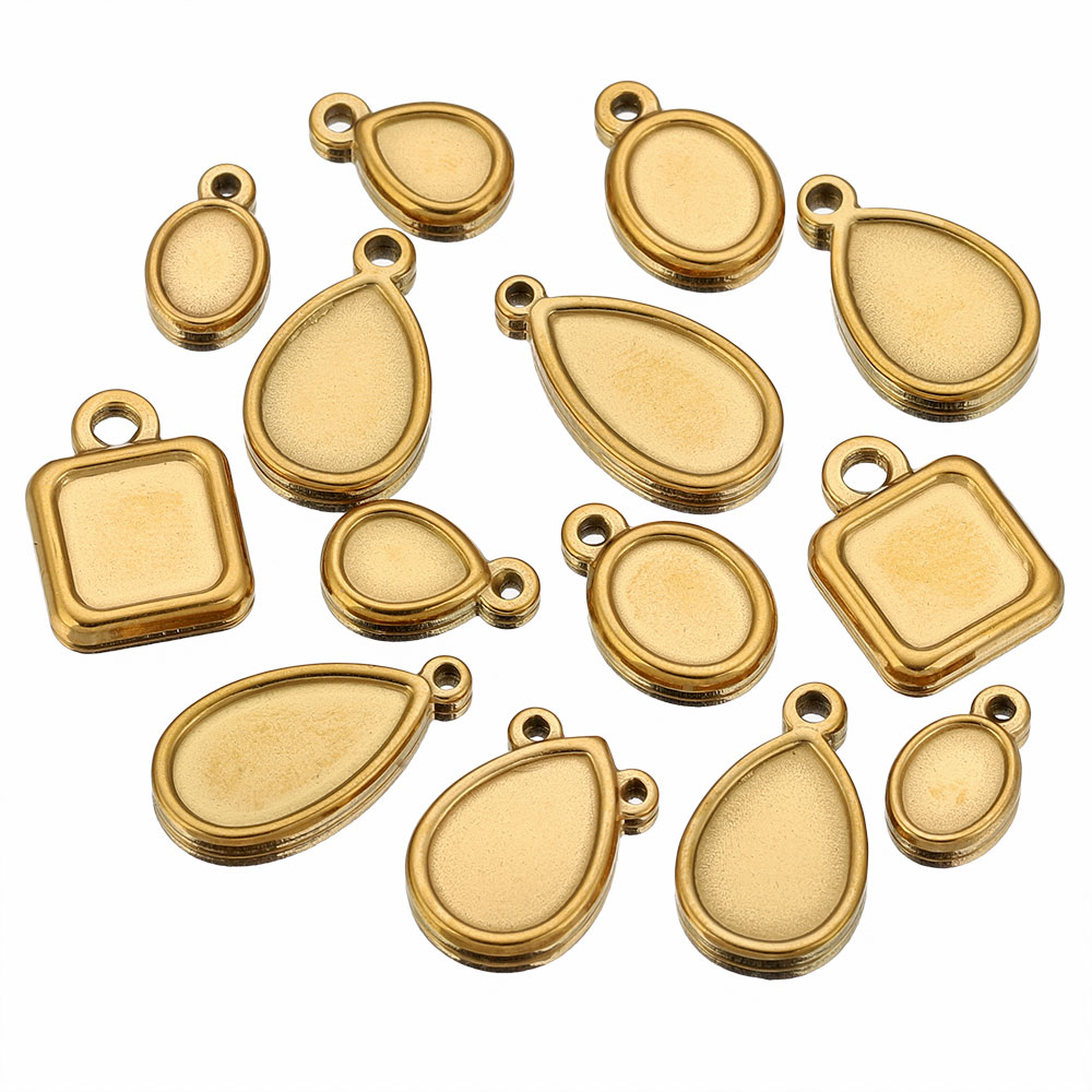 5pcs Stainless Steel Square Dr - огляд і ціна Resin Art Pendant