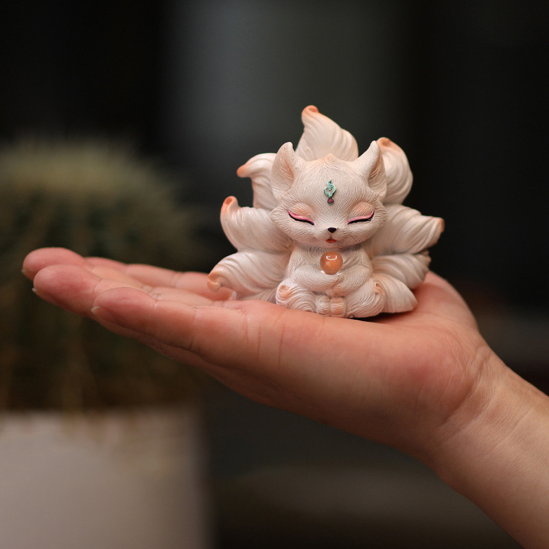 Cute Nine-tailed Fox Miniature - огляд і ціна Resin Art Aesthetic