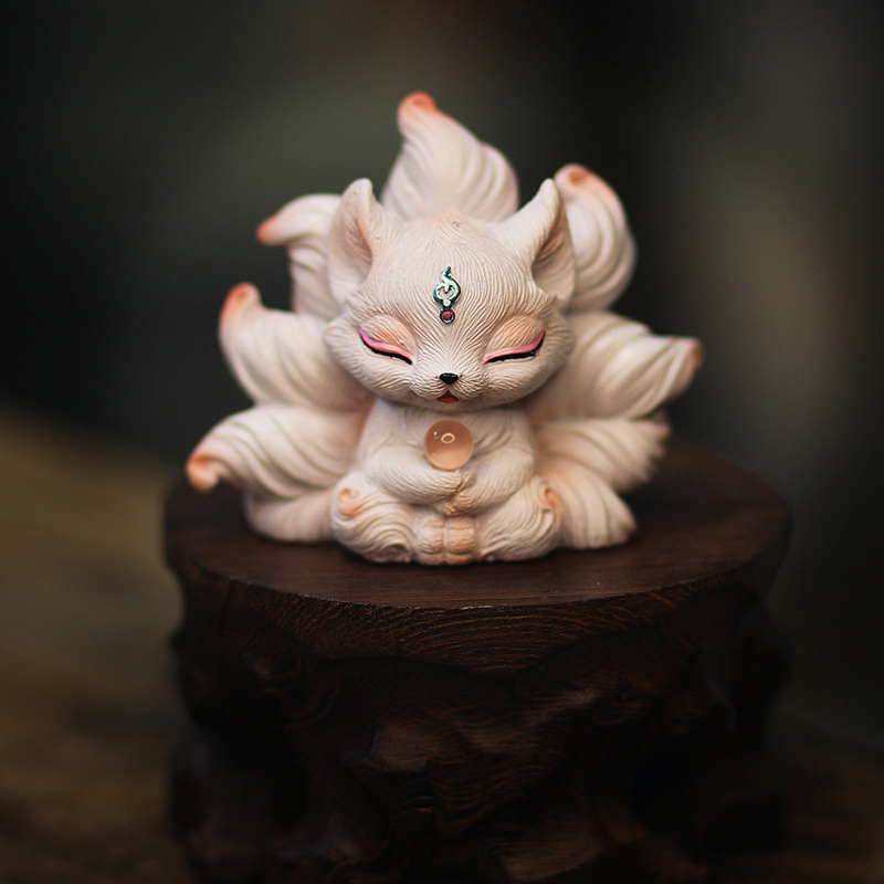 Cute Nine-tailed Fox Miniature - огляд і ціна Resin Art Aesthetic