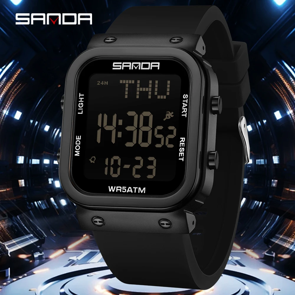 SANDA Digital Watch Men Milita - огляд і ціна Resin Art Underwater