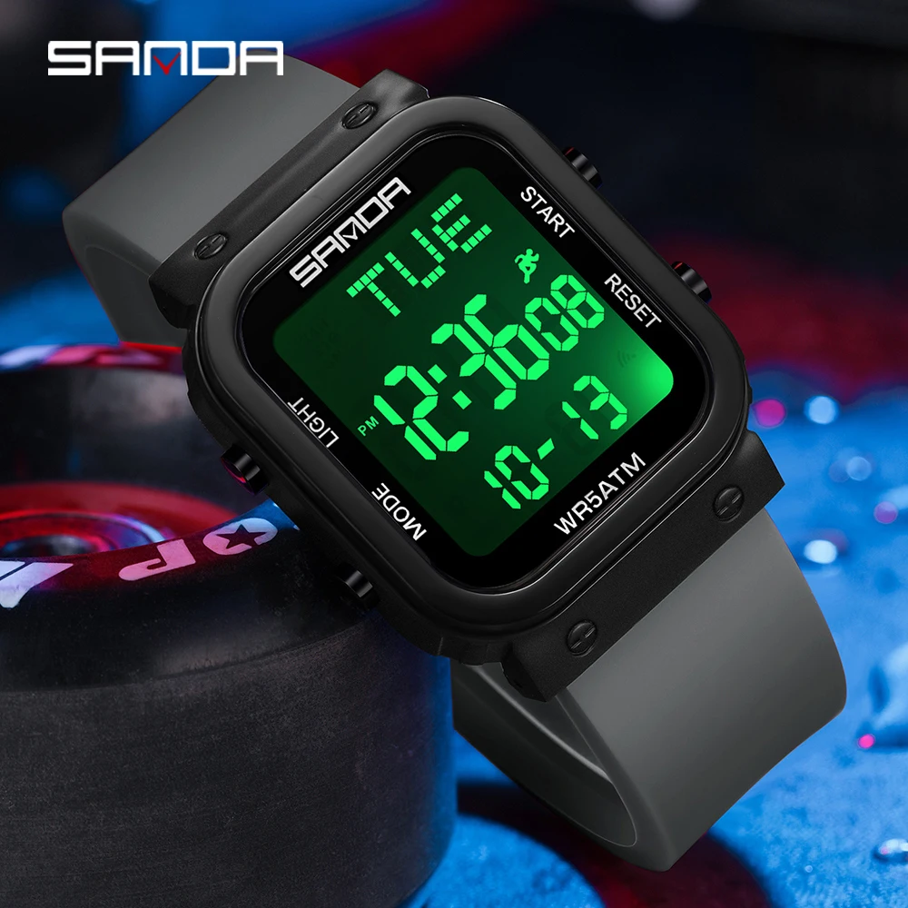SANDA Digital Watch Men Milita - огляд і ціна Resin Art Underwater