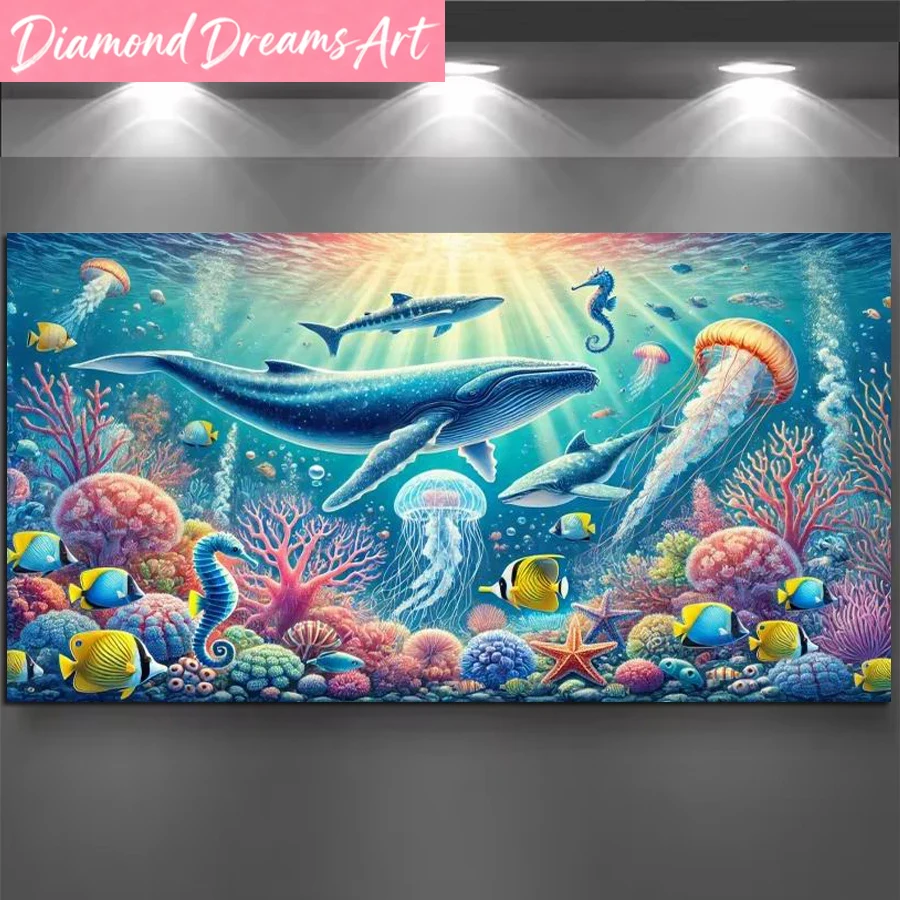 Frameless,Sea Animals Dolphins - огляд і ціна Resin Art Underwater
