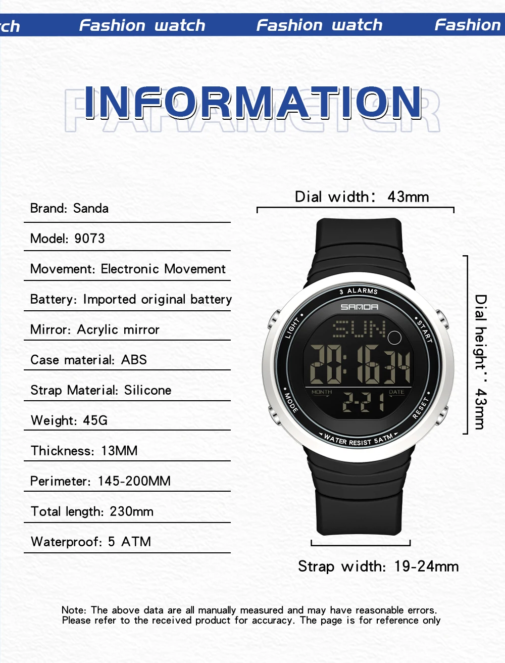 SANDA Digital Sport Watch for  - огляд і ціна Resin Art Underwater
