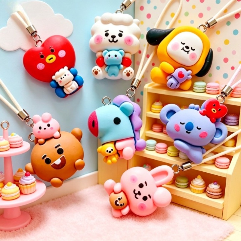 7pcs BT21 Resin Cartoon Charm  - огляд і ціна Resin Art Pendant