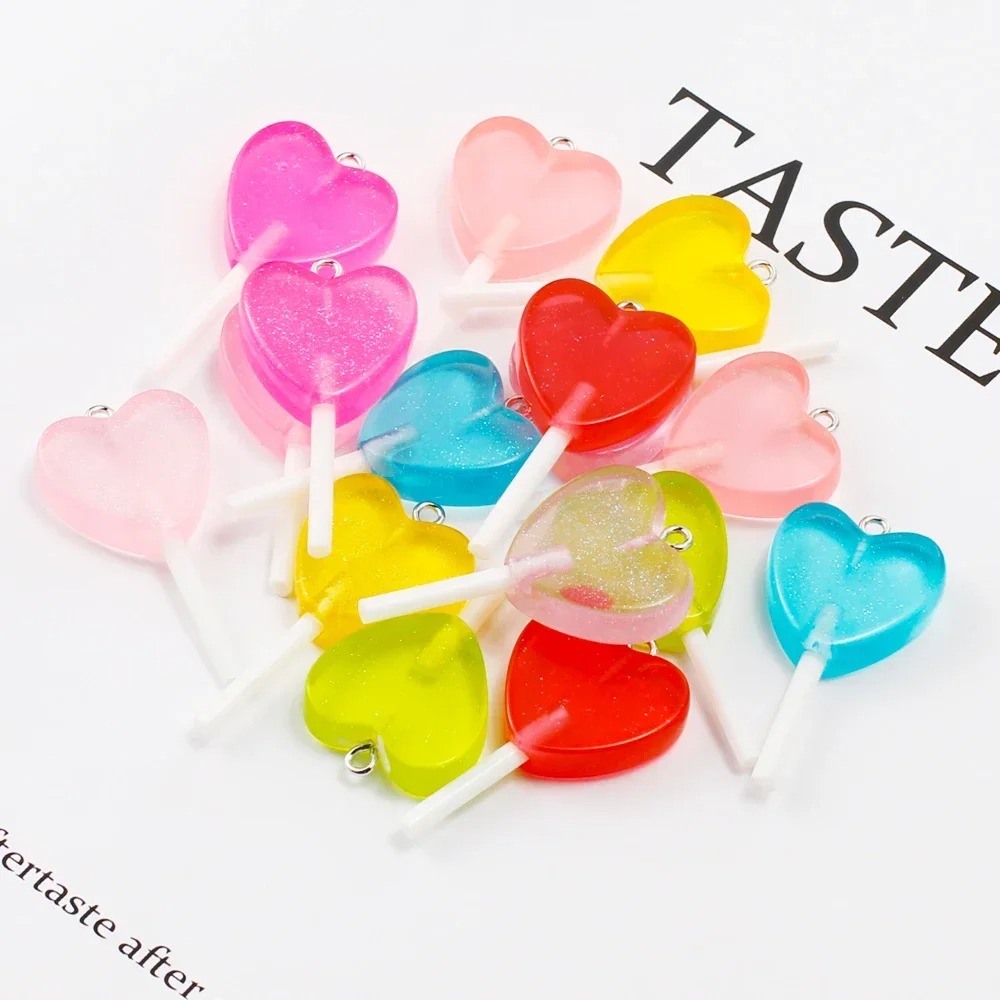 10Pcs Kawaii Sparkly Heart Lol - огляд і ціна Resin Art Pendant