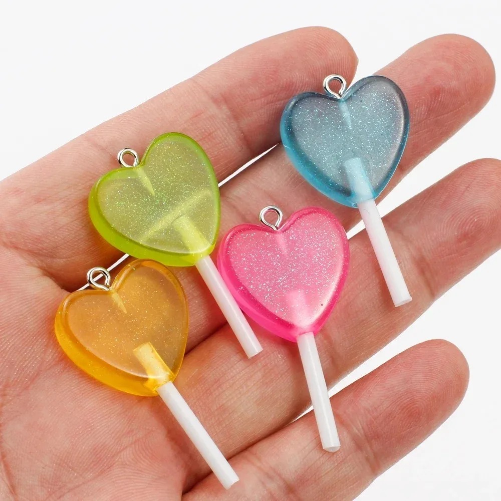 10Pcs Kawaii Sparkly Heart Lol - огляд і ціна Resin Art Pendant