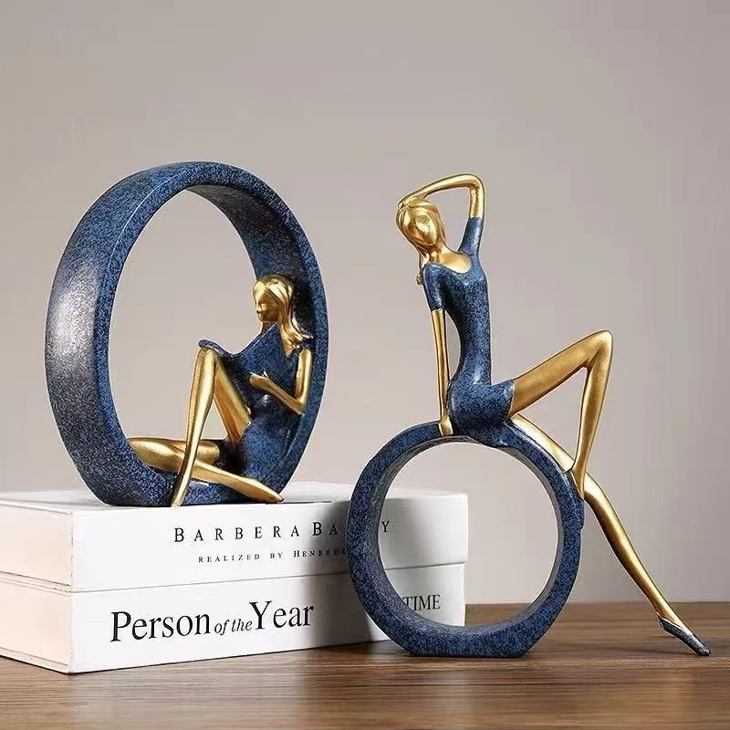 2PCS Yoga Reading Girl Statue  - огляд і ціна Resin Art India